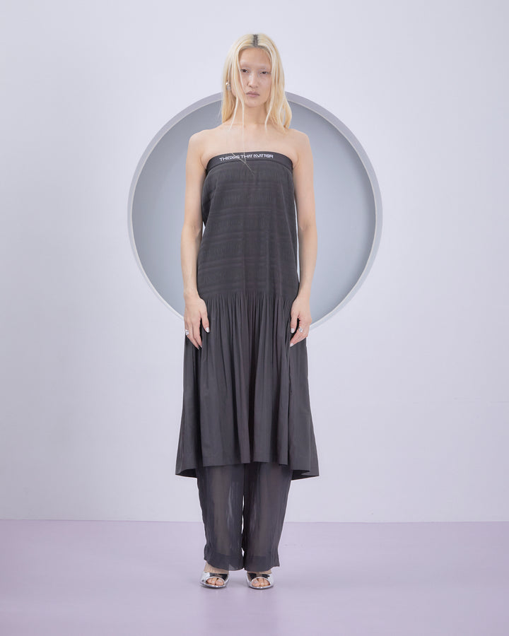 POWDER TAFFETA PLEATS SKIRT & DRESS