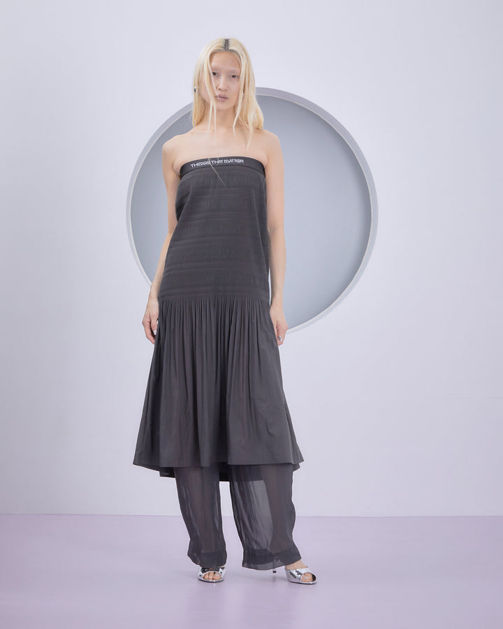 POWDER TAFFETA PLEATS SKIRT & DRESS