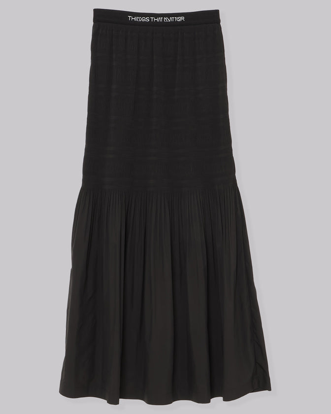 POWDER TAFFETA PLEATS SKIRT & DRESS