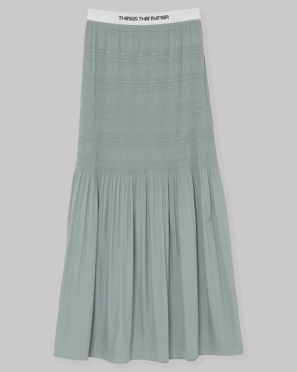 POWDER TAFFETA PLEATS SKIRT & DRESS