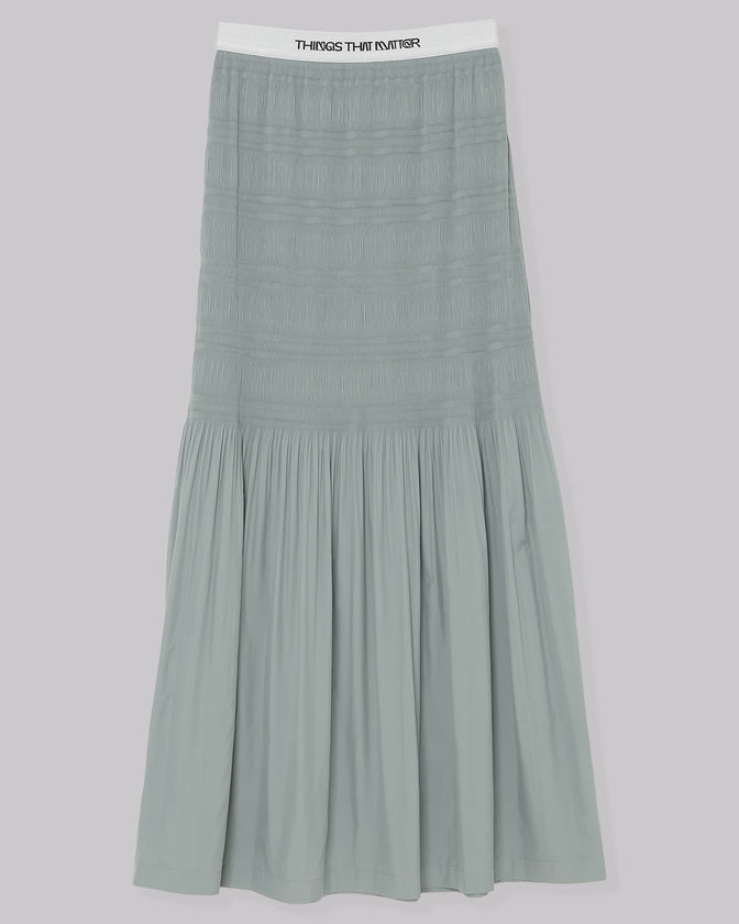 POWDER TAFFETA PLEATS SKIRT & DRESS