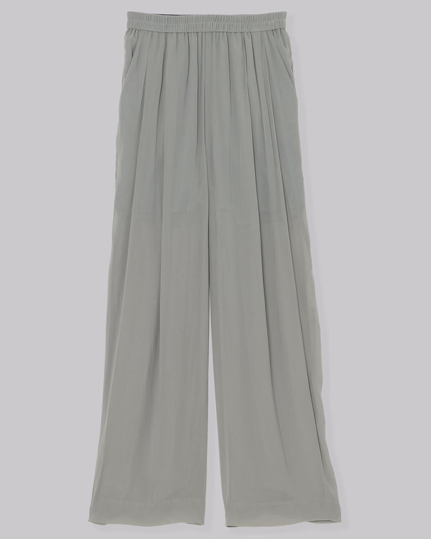 SPLIT CHIFFON GATHER PANTS