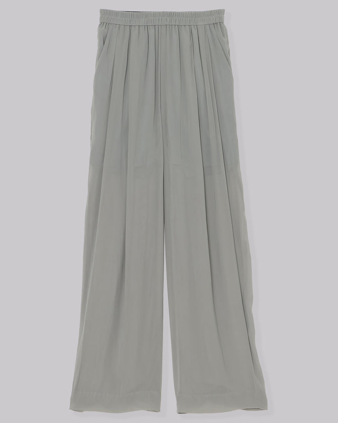 SPLIT CHIFFON GATHER PANTS