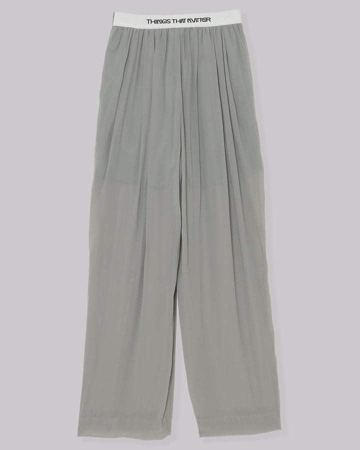 SPLIT CHIFFON GATHER PANTS