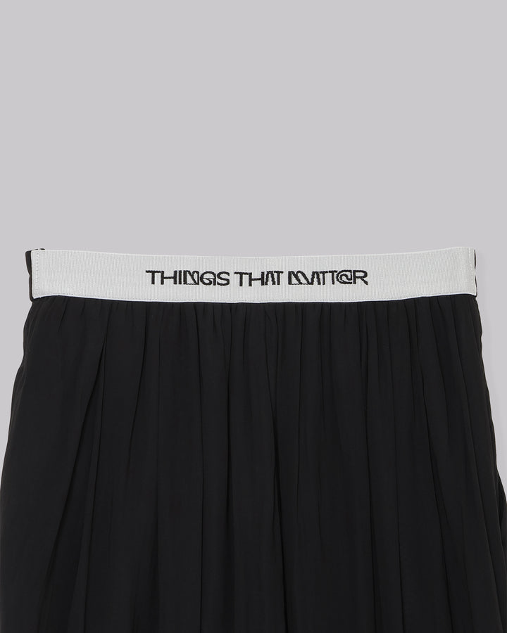 SPLIT CHIFFON GATHER PANTS