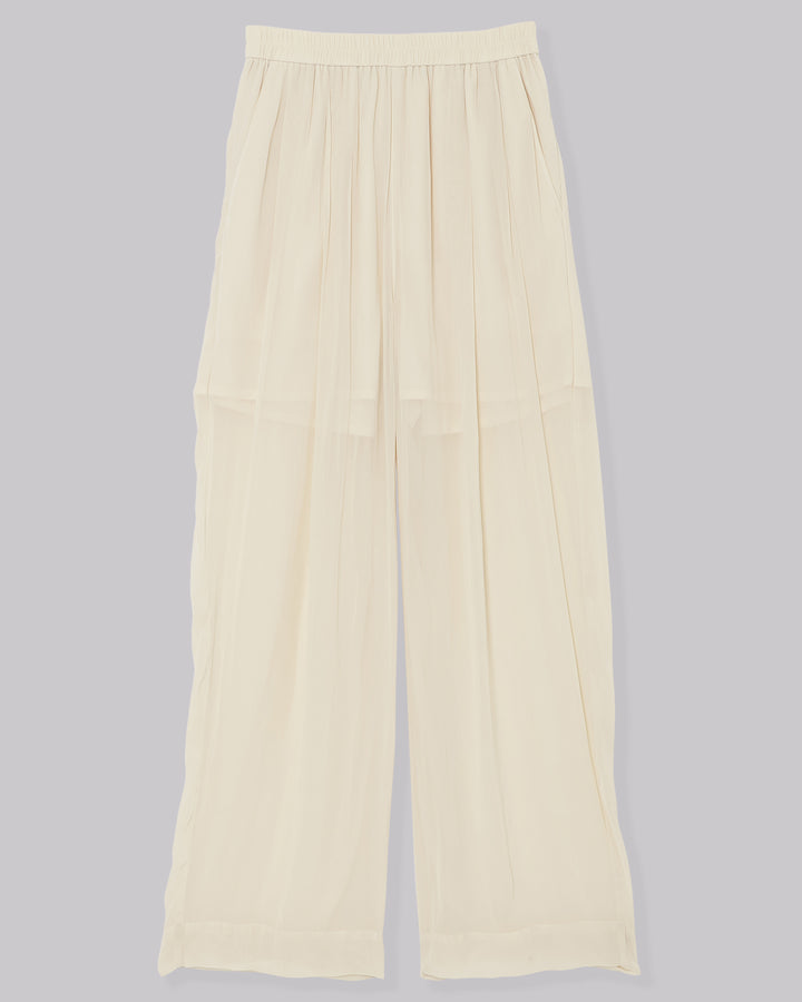 SPLIT CHIFFON GATHER PANTS