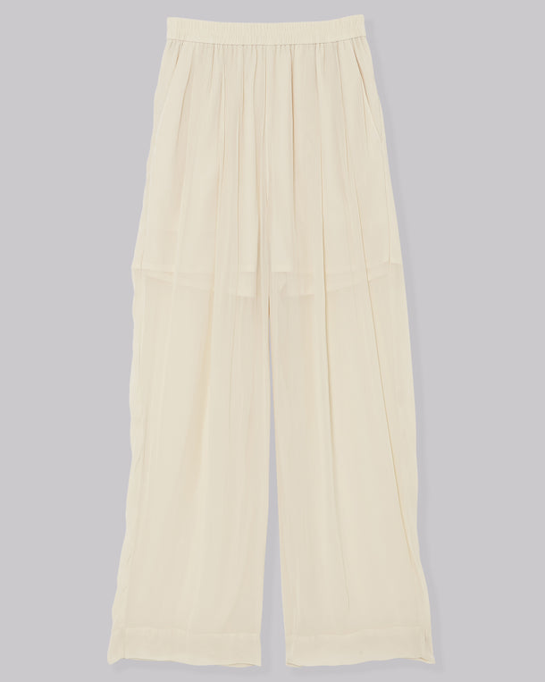 SPLIT CHIFFON GATHER PANTS