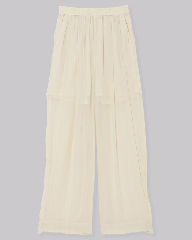 SPLIT CHIFFON GATHER PANTS