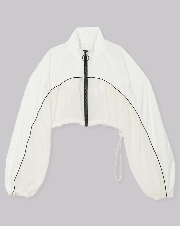 POWDER TAFFETA SHEER CROPPED BLOUSON