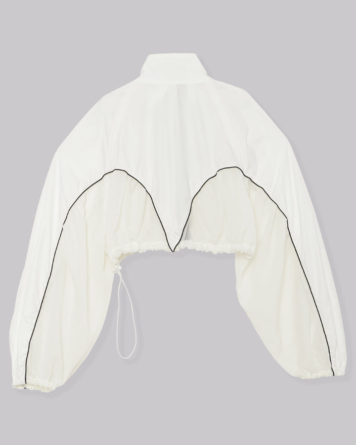 POWDER TAFFETA SHEER CROPPED BLOUSON