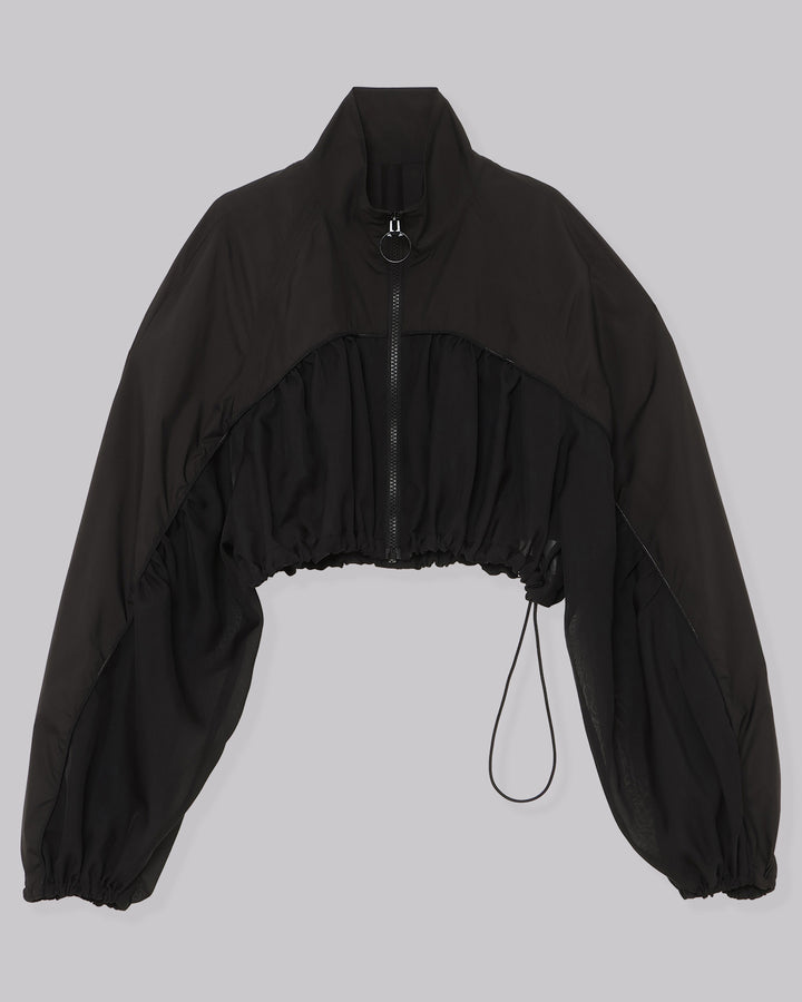 POWDER TAFFETA SHEER CROPPED BLOUSON
