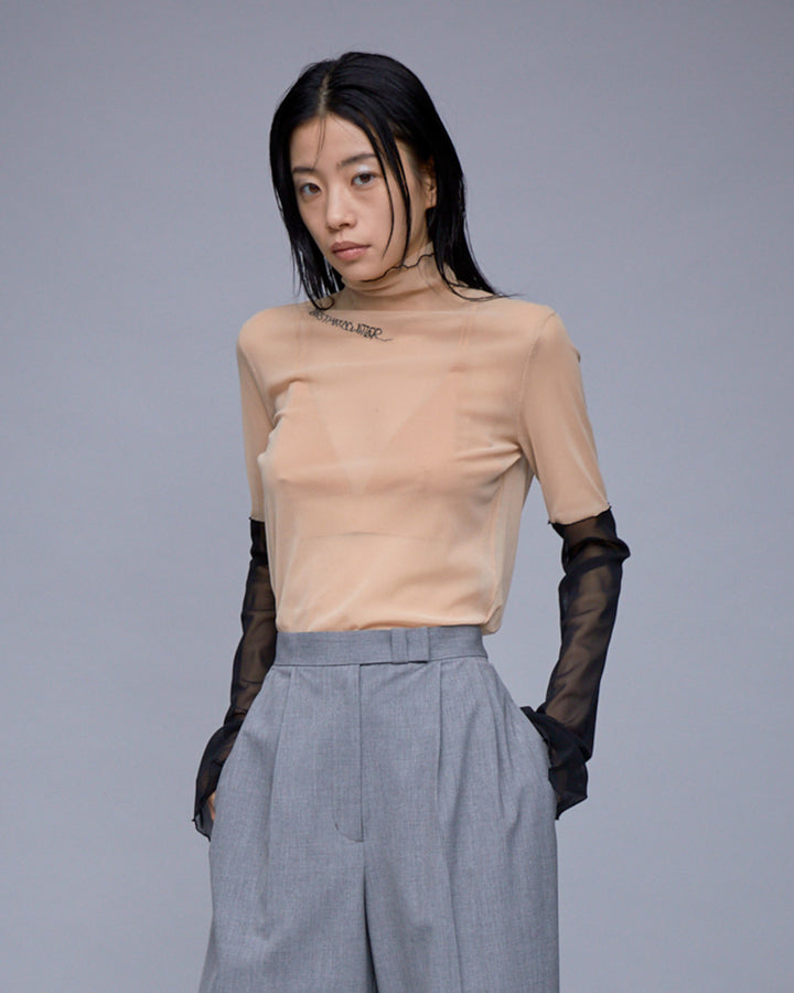 HIGH NECK TULLE TOPS