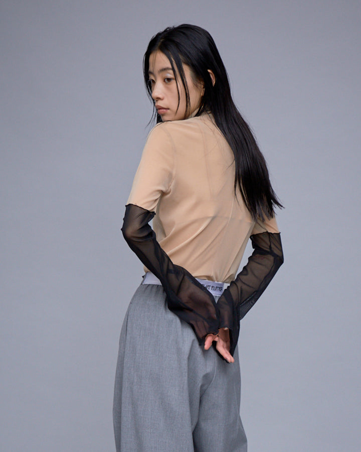 HIGH NECK TULLE TOPS