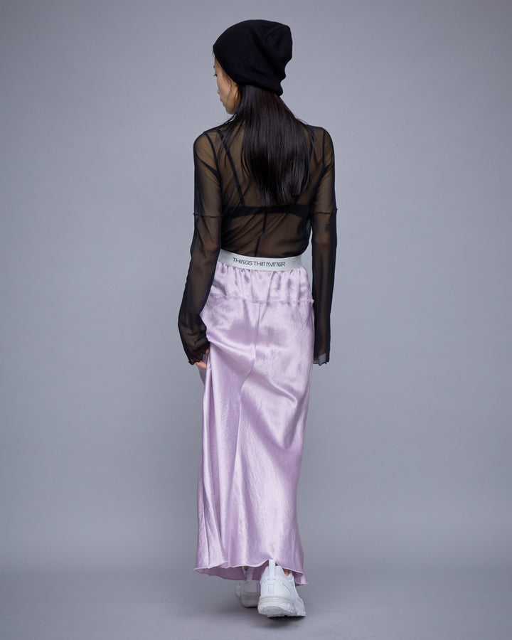 ACETATE SATIN MAXI SKIRT