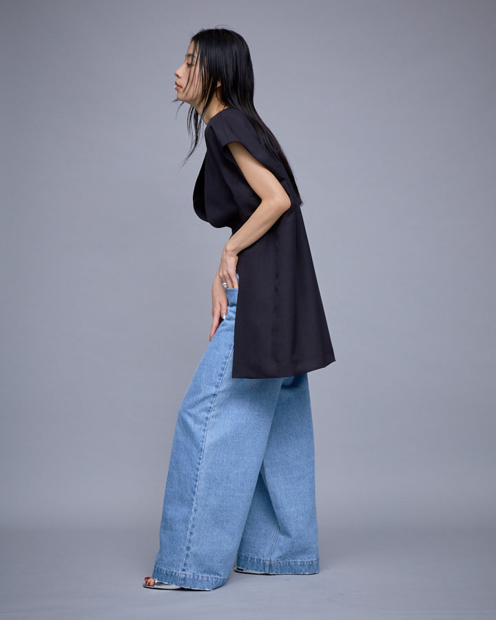 POWDER TWILL BELTED GILET