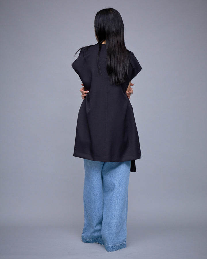 POWDER TWILL BELTED GILET