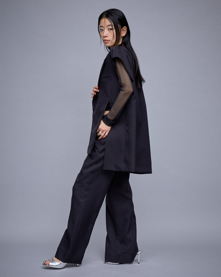 POWDER TWILL BELTED GILET
