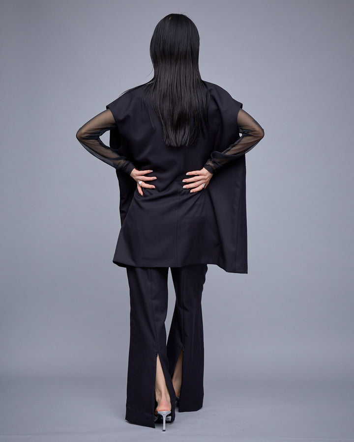 POWDER TWILL BELTED GILET