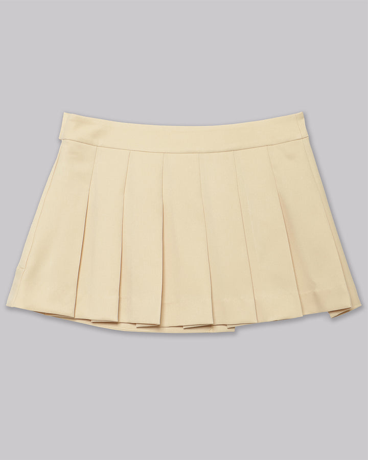 POWDER TWILL PLEATS MINI SKIRT