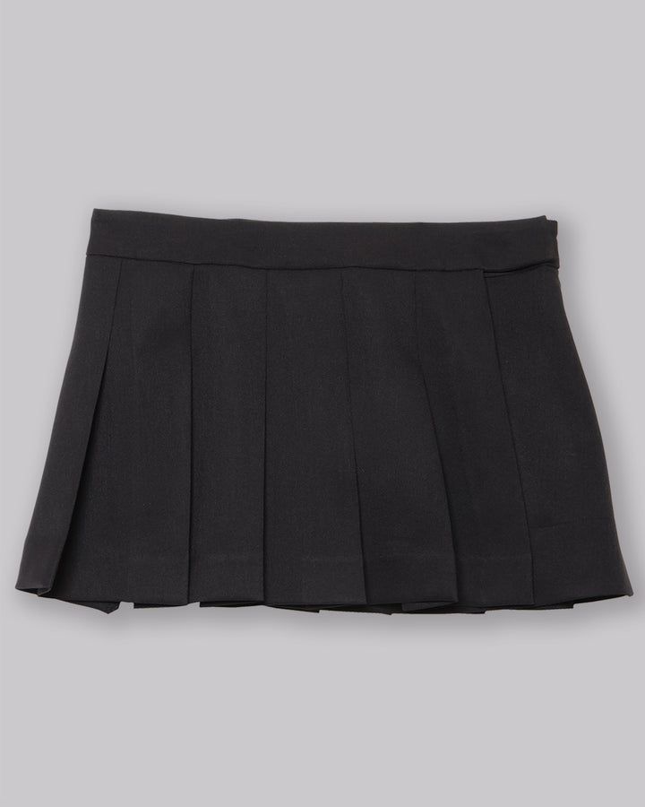 POWDER TWILL PLEATS MINI SKIRT