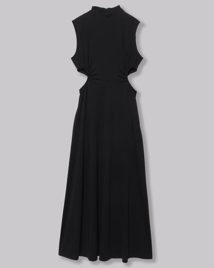 WAIST HOLE SLEEVELESS JERSEY LONG DRESS