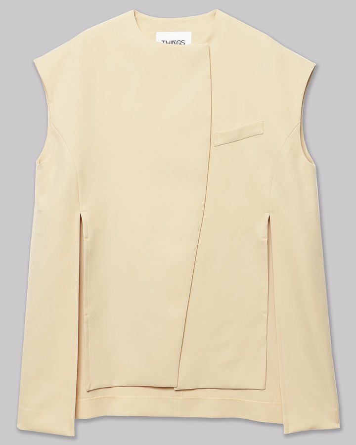 POWDER TWILL BELTED GILET