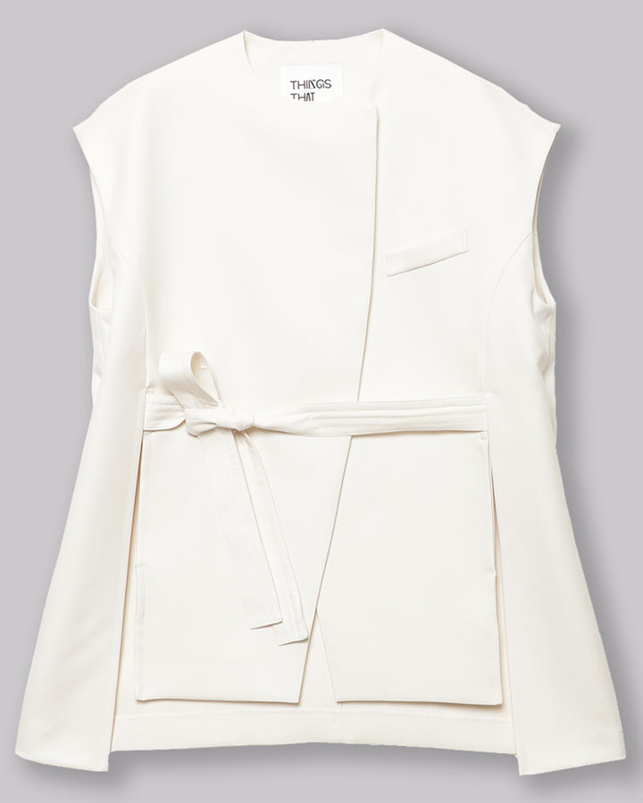 POWDER TWILL BELTED GILET
