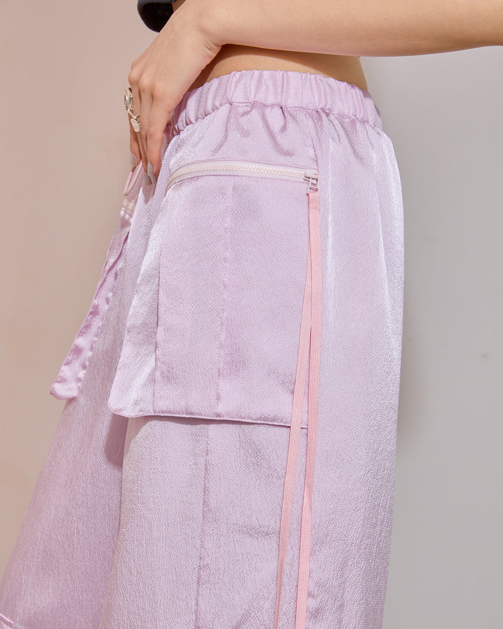 CREPE SATIN PARACHUTE PANTS