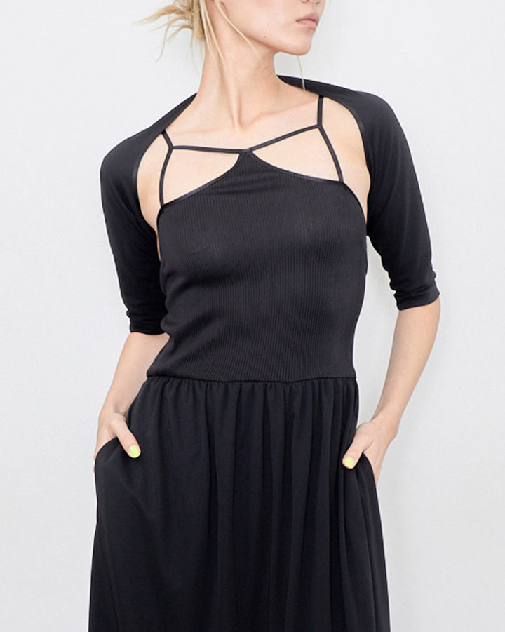 BOLERO & CAMISOLE JERSEY LONG DRESS