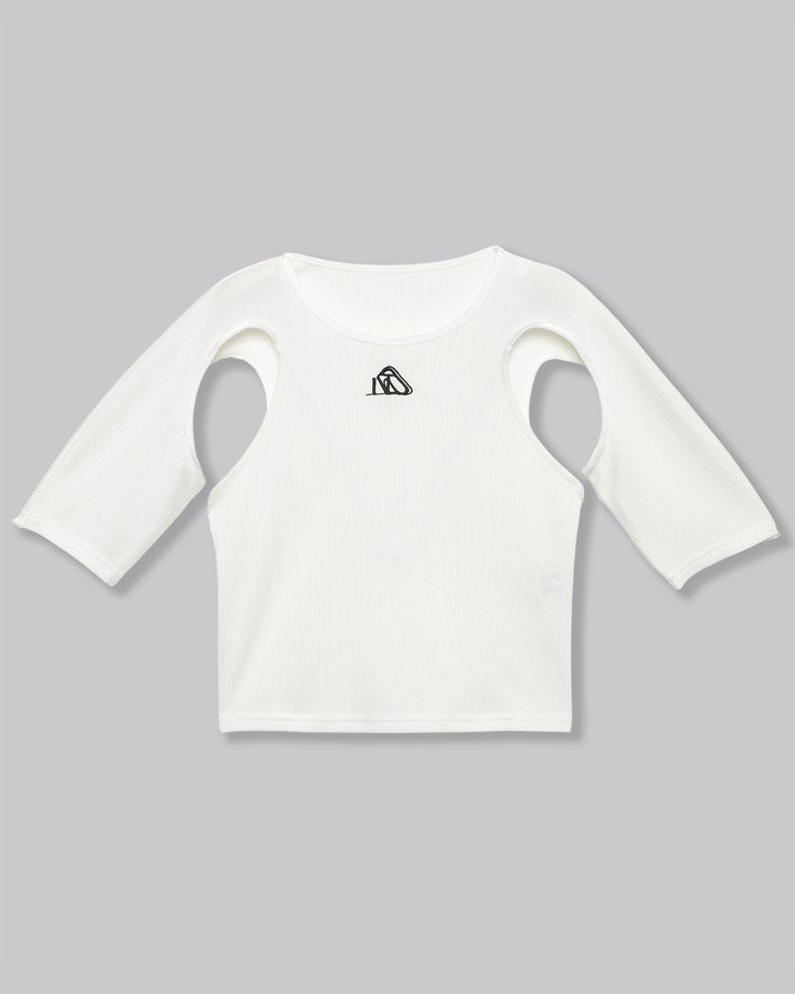 NOTCH ARM CROPPED RIB TOPS
