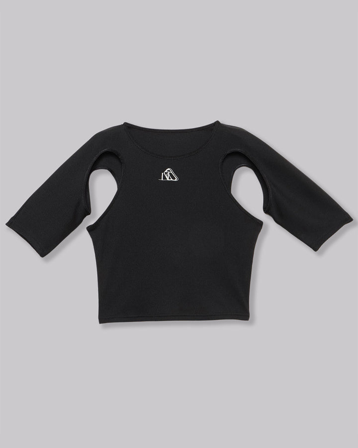 NOTCH ARM CROPPED RIB TOPS