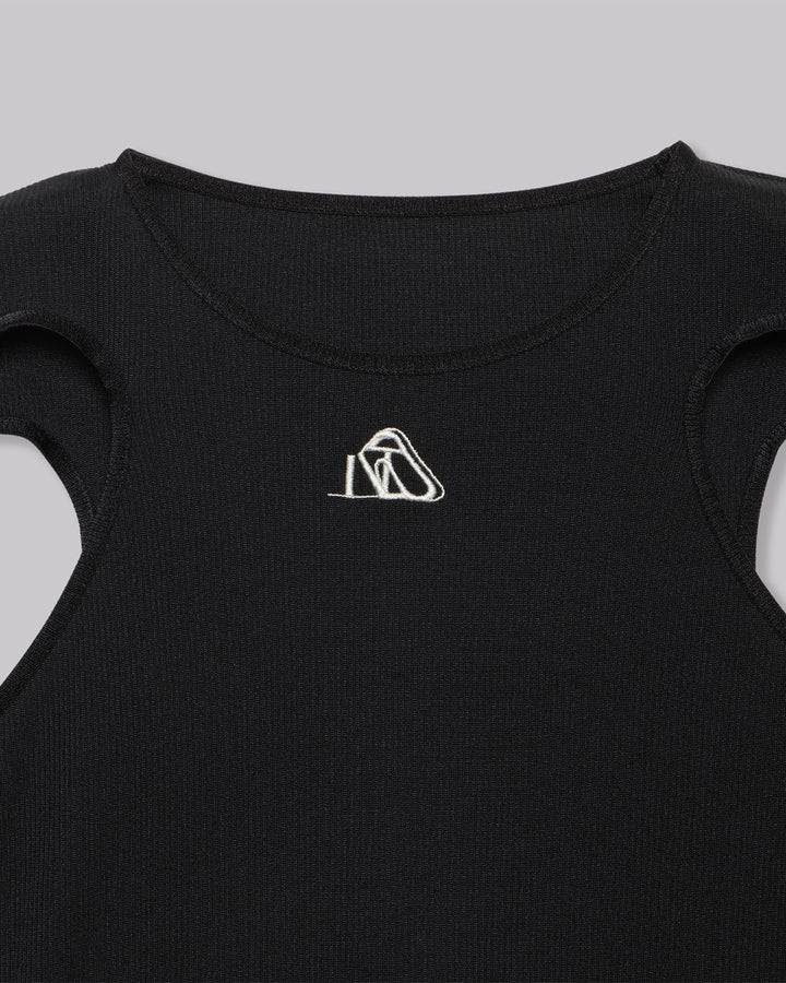 NOTCH ARM CROPPED RIB TOPS
