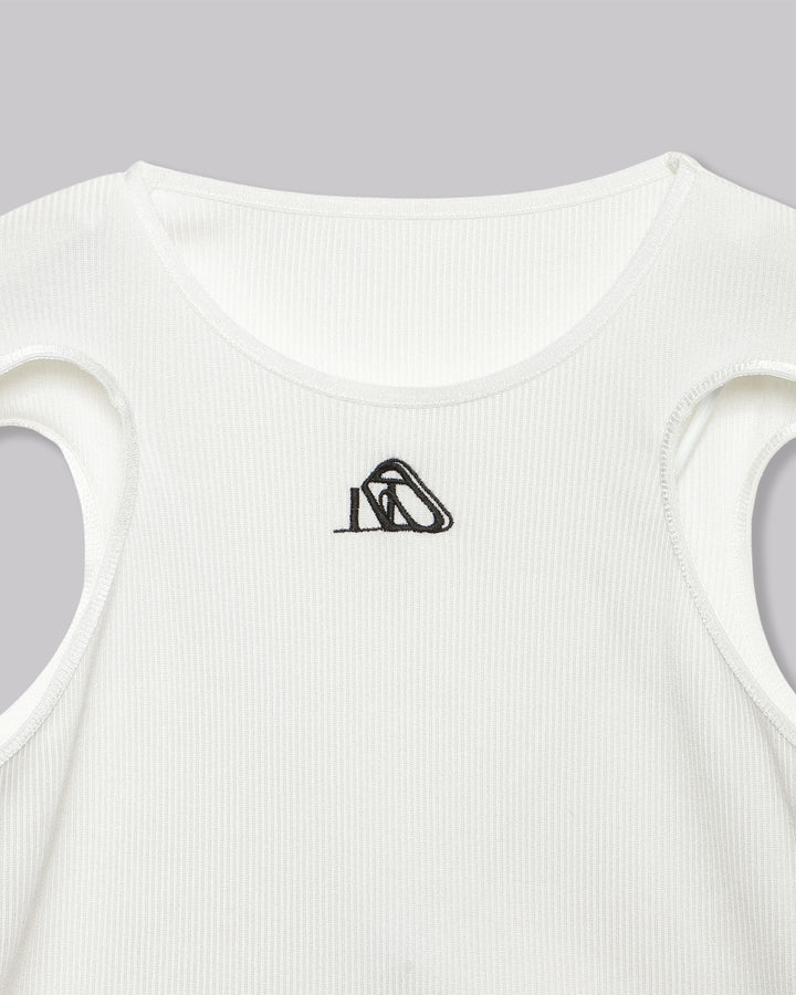 NOTCH ARM CROPPED RIB TOPS