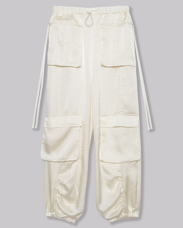 CREPE SATIN PARACHUTE PANTS