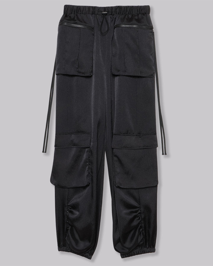 CREPE SATIN PARACHUTE PANTS