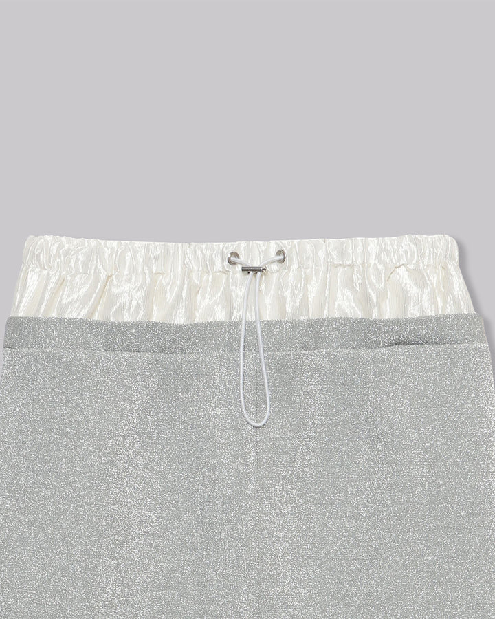 GLITTER JERSEY LAYERED  NARROW SKIRT