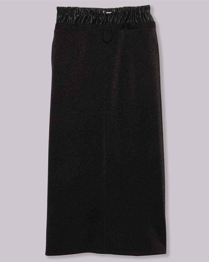GLITTER JERSEY LAYERED  NARROW SKIRT