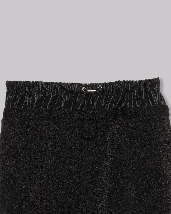 GLITTER JERSEY LAYERED  NARROW SKIRT