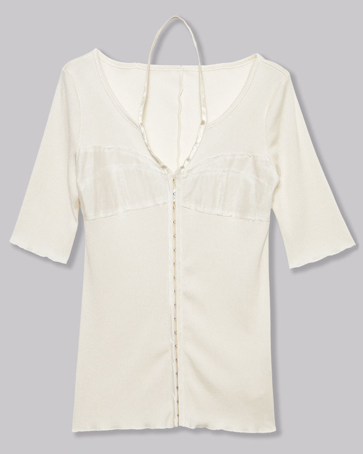 BUSTIER OPEN FRONT RIB TOPS