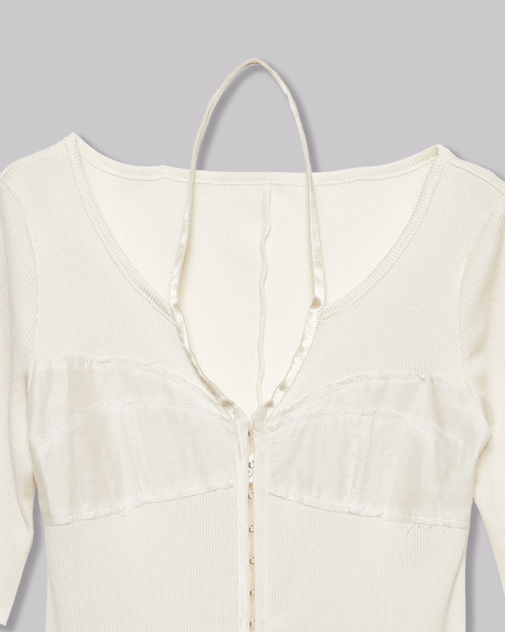 BUSTIER OPEN FRONT RIB TOPS