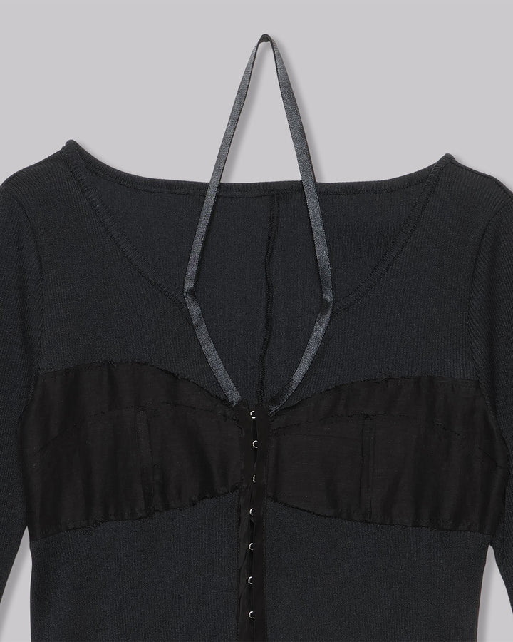 BUSTIER OPEN FRONT RIB TOPS