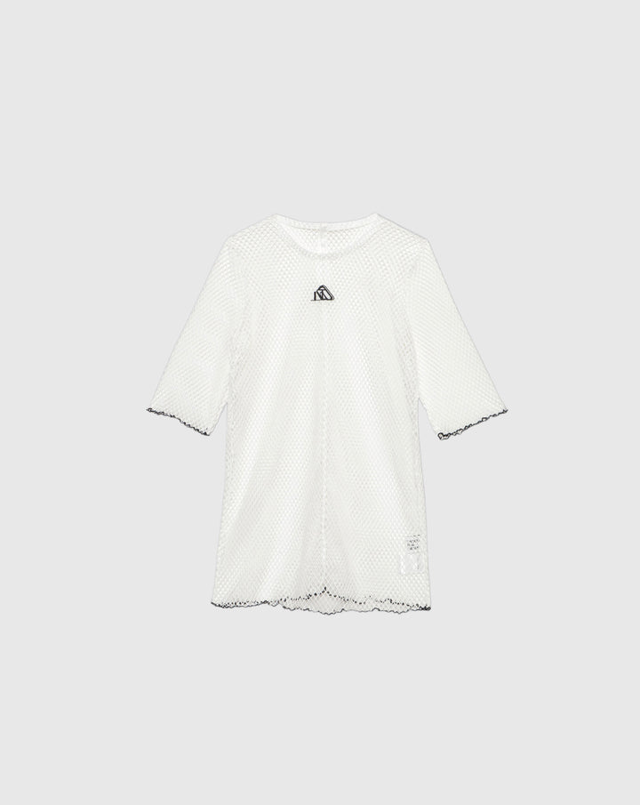 RHOMBUS NET TULLE BLOUSE
