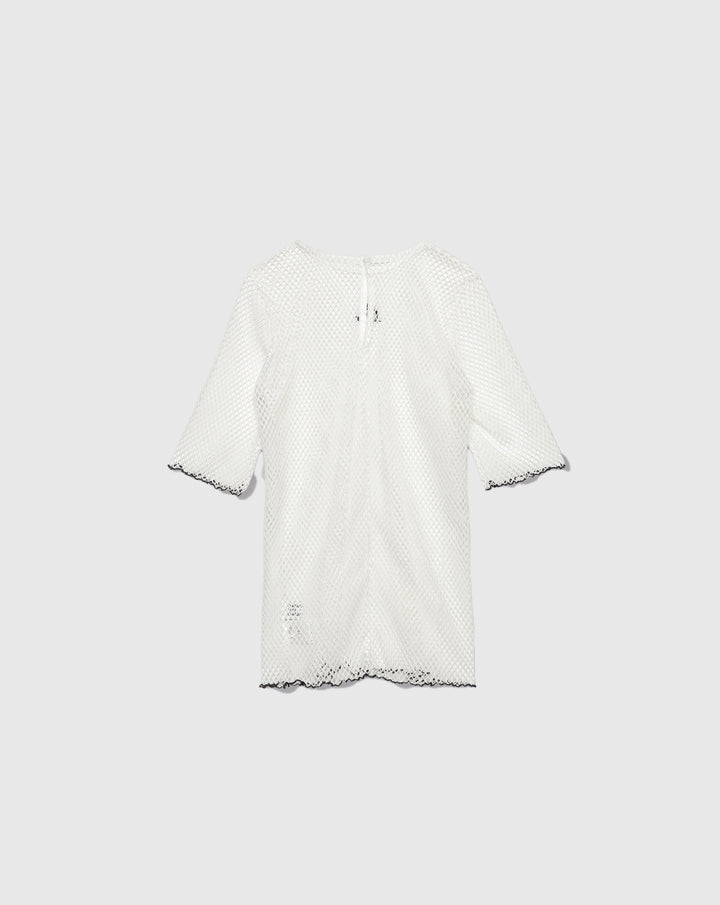 RHOMBUS NET TULLE BLOUSE