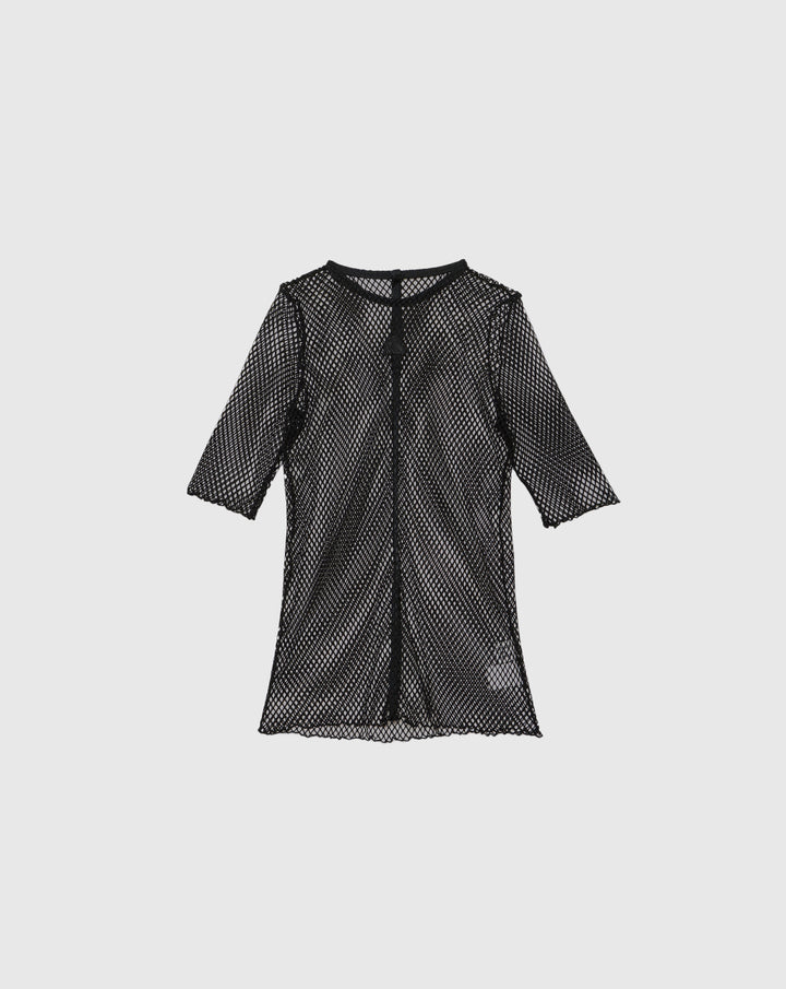 RHOMBUS NET TULLE BLOUSE