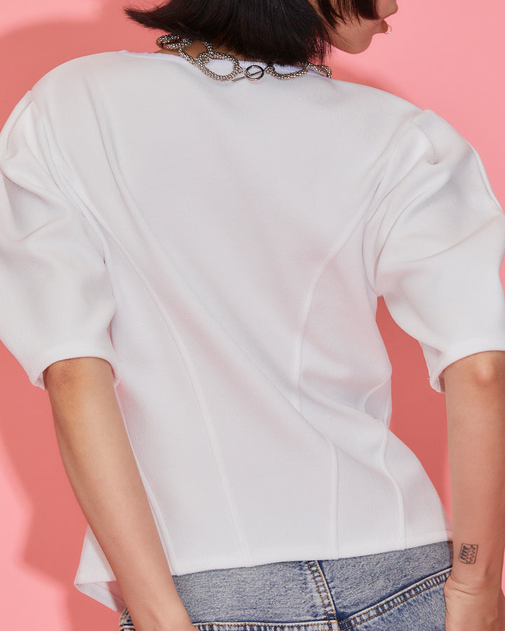 JACQUARD JERSEY BLOUSE
