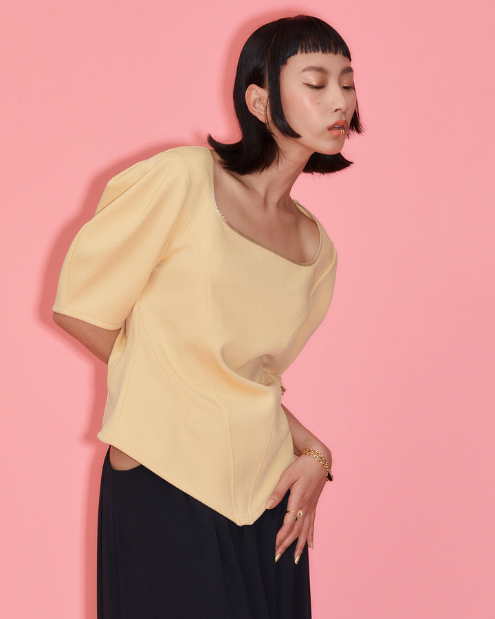 JACQUARD JERSEY BLOUSE