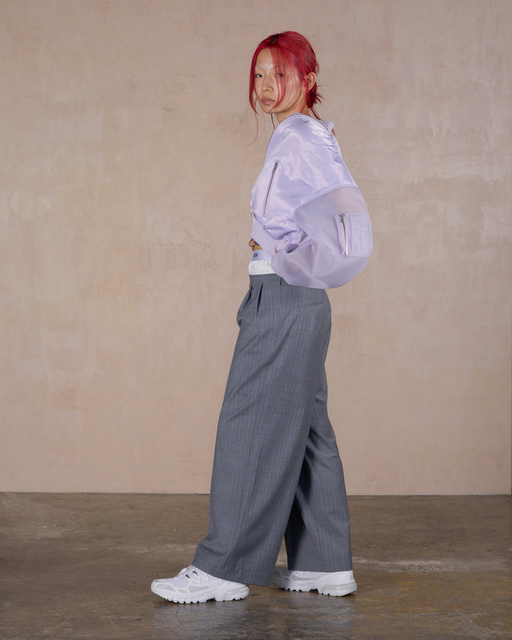 SHEER SLEEVES COMPACT MA-1 BLOUSON