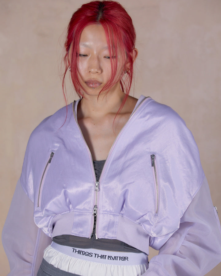 SHEER SLEEVES COMPACT MA-1 BLOUSON