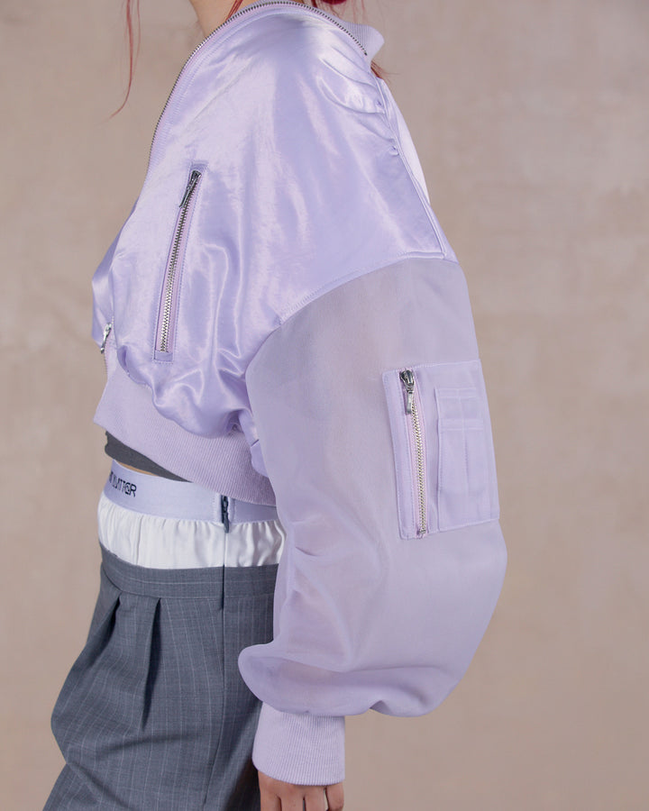SHEER SLEEVES COMPACT MA-1 BLOUSON
