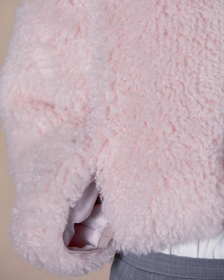 NEW CRIMPED FUR CROPPED BLOUSON